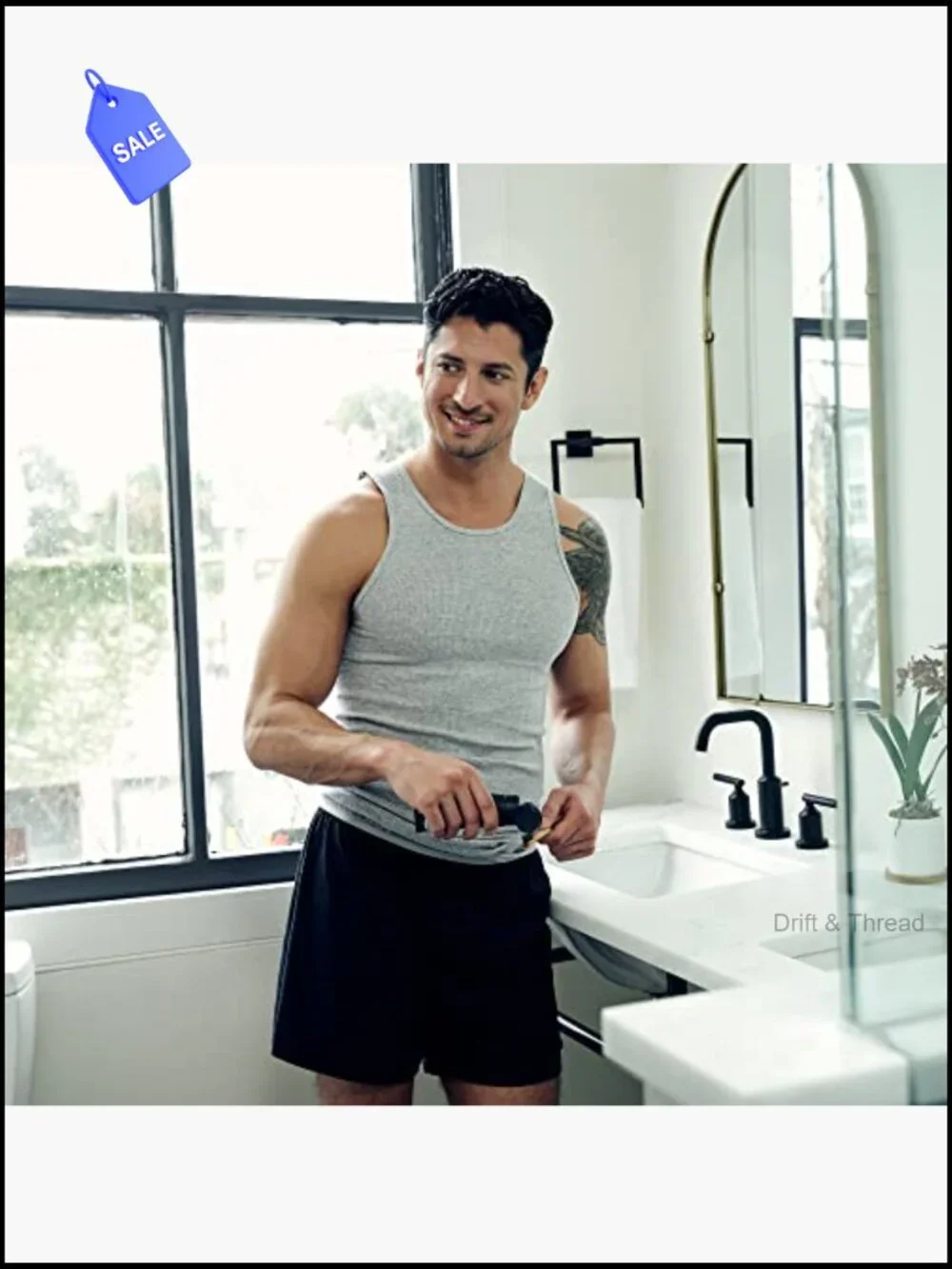 5 Pack Men's Cotton Tank Tops Sleeveless Undershirts A-Shirts